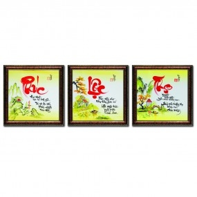 Tranh thư pháp vẽ tay chữ -PHÚC LỘC THỌ-